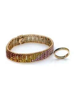 Armband und Memoryring mit Edelsteinbesatz