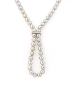 Zuchtperlenkette mit Diamantclip